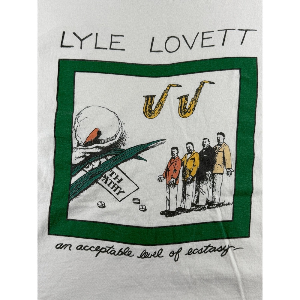 Vintage 90s Lyle Lovett & His Large Band T Shirt XL Single Stitch Ecstasy
